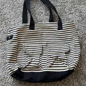 Striped Black and White Tote Bag